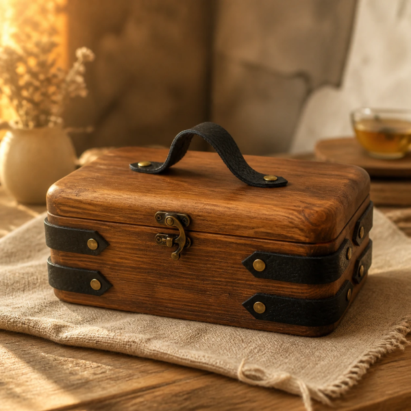 جعبه چوبی فاخر پرکار سایز بزرگ