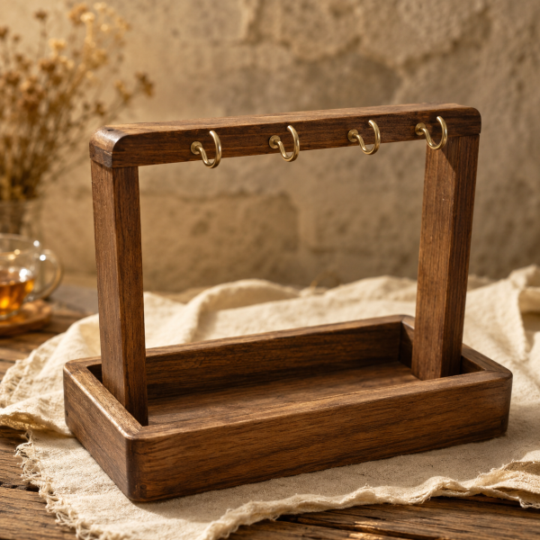 جاکلیدی یا جا اکسسوری رومیزی طرح نجاری