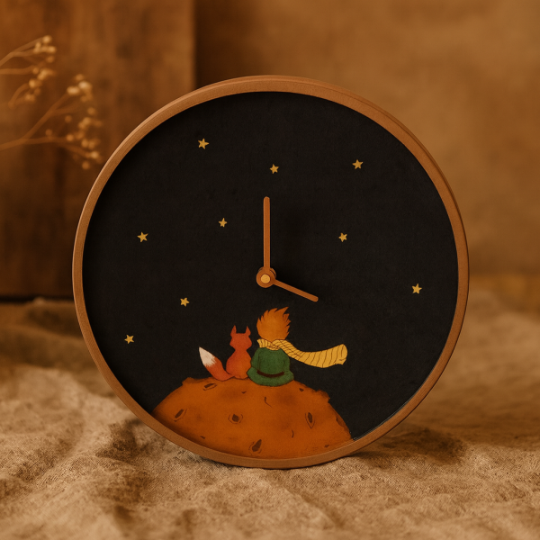 ساعت دیواری باهنر دست(نقاشی طرح شازده و روباه)